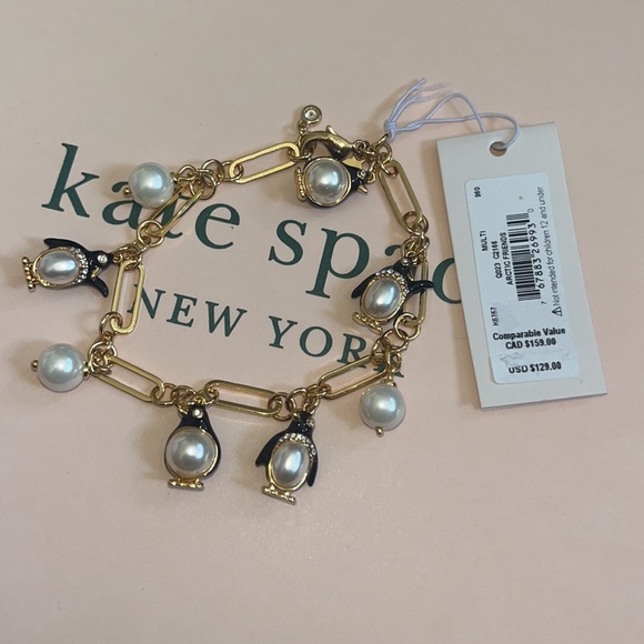 ♠️kate spade Arctic Friends Penguin Charm Bracelet, NWT - Picture 9 of 11